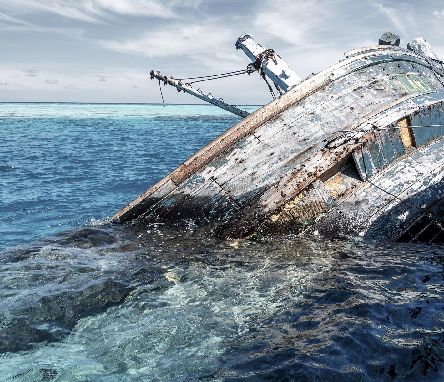 Schiffswrack vor dem Vaavu-Atoll