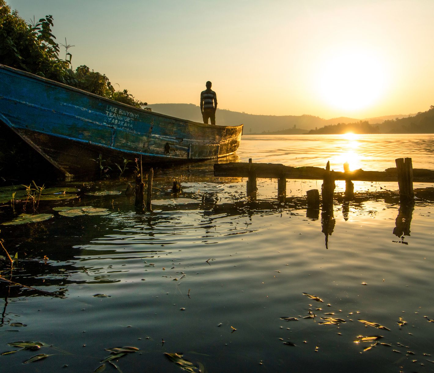 Lokales Boot auf dem Lake Bunyonyi