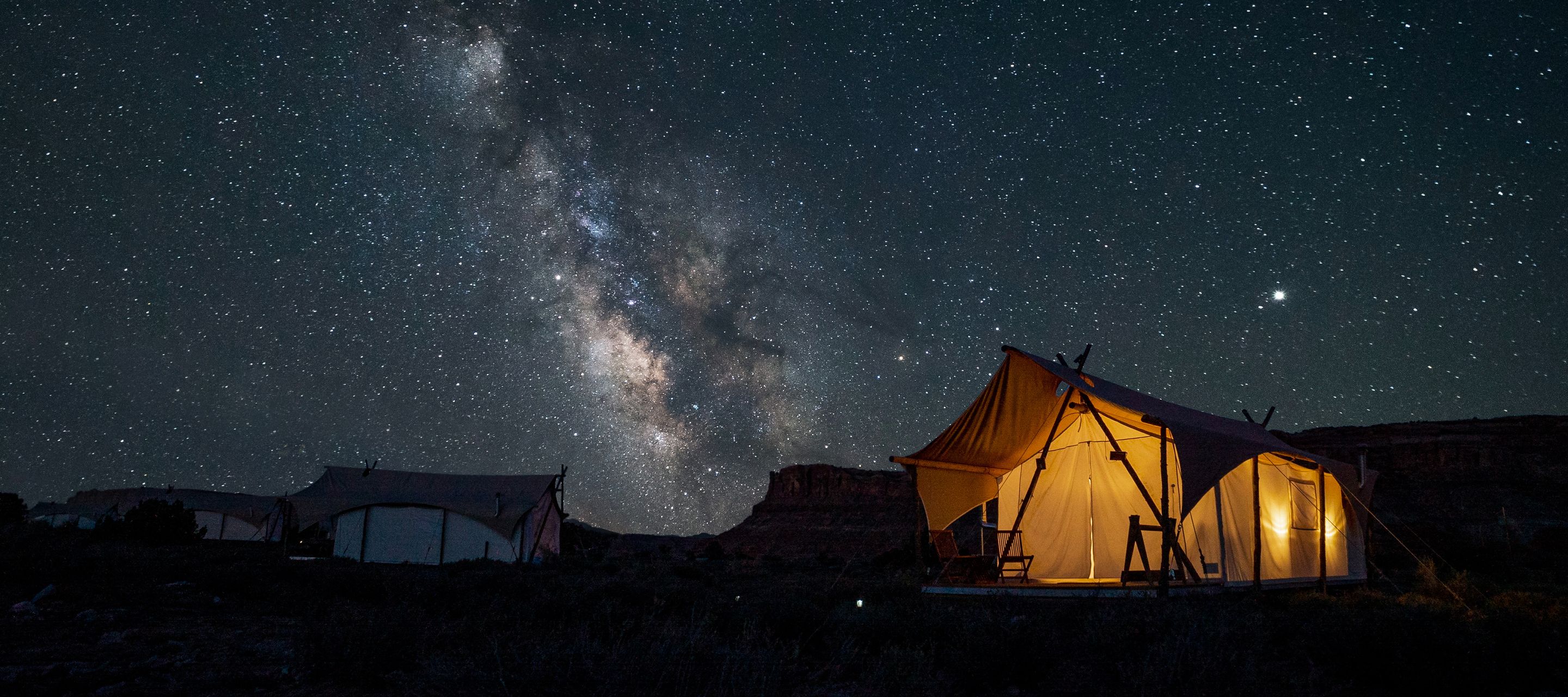 Observation des étoiles à Under Canvas Moab.