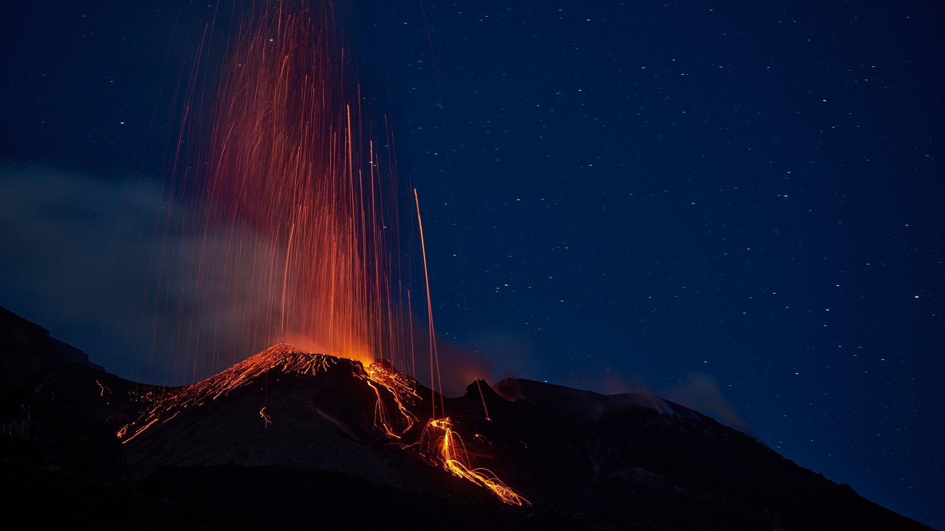 Vulkanausbruch des Stromboli