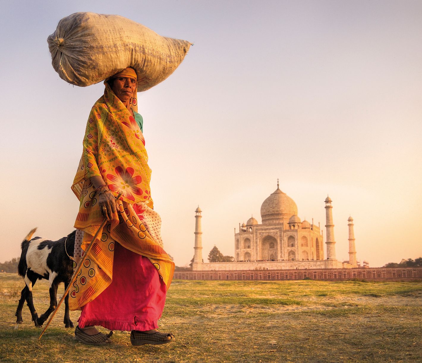 Der Taj Mahal in Agra, ein Traum aus weissem Marmor