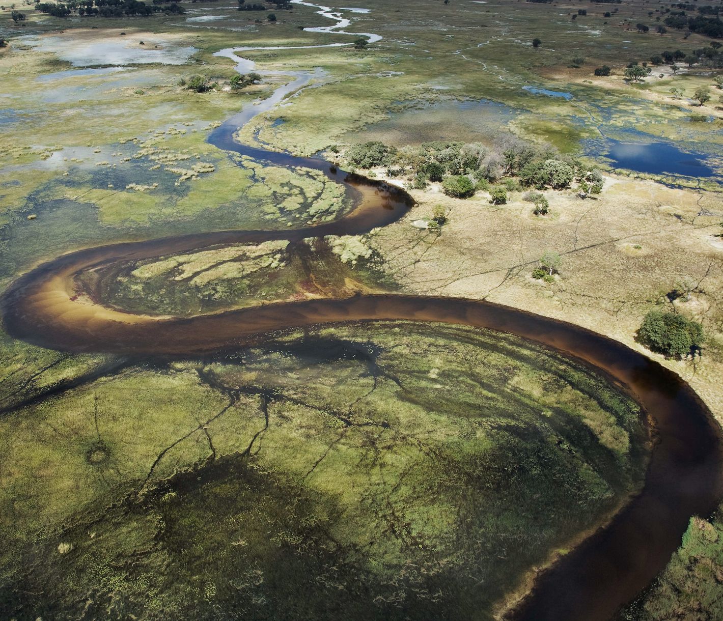 Le delta de l’Okavango vu du ciel
