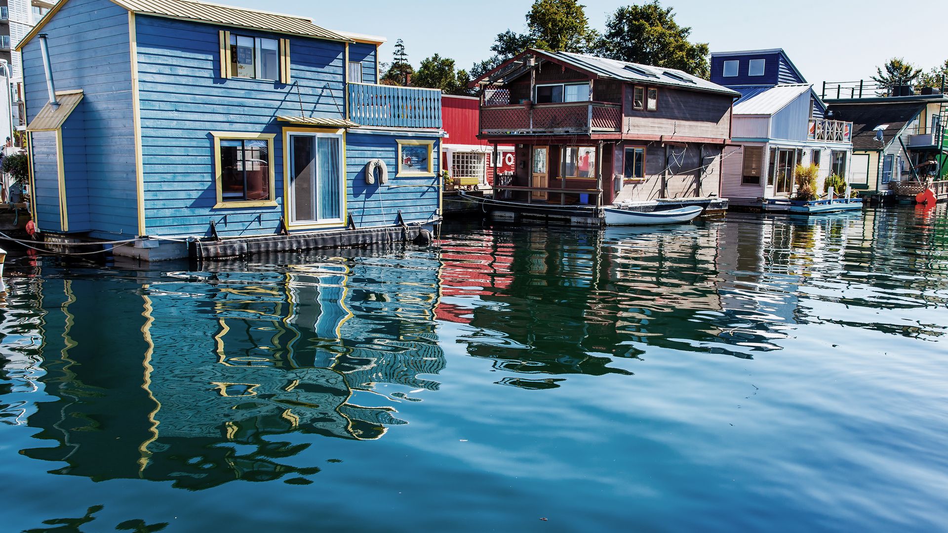 Les péniches colorées du Fisherman’s Wharf de Victoria.
