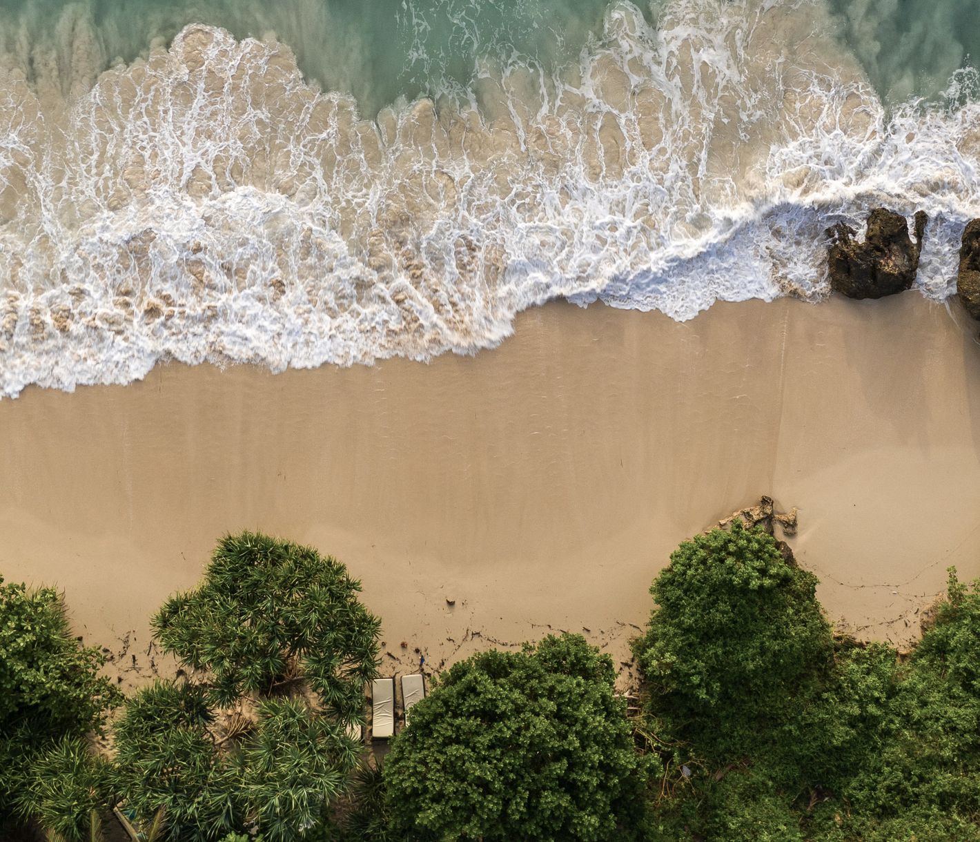 Msambweni-Strand beim Hotel aus der Vogelperspektive