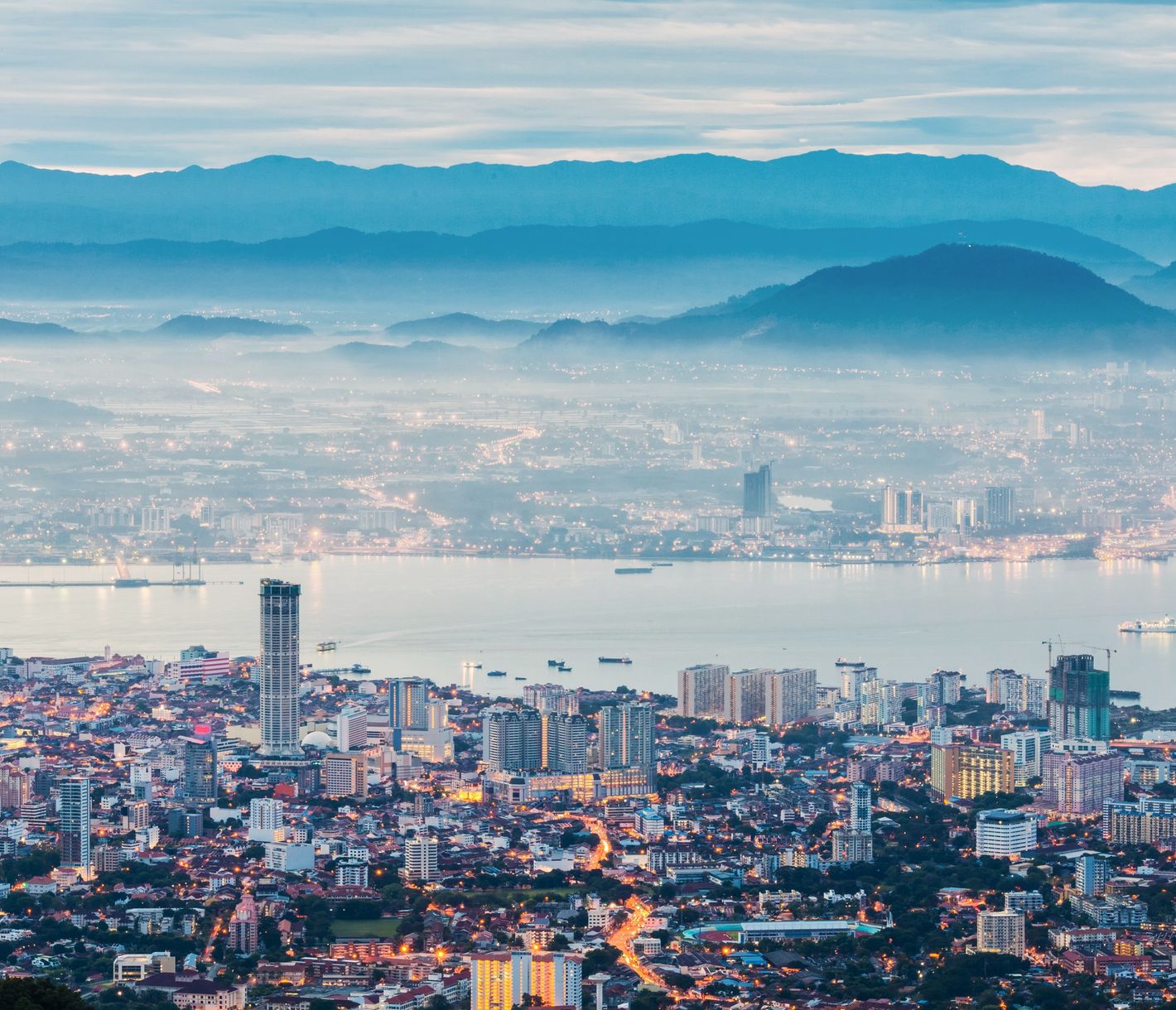 Aussicht über George Town vom Penang Hill