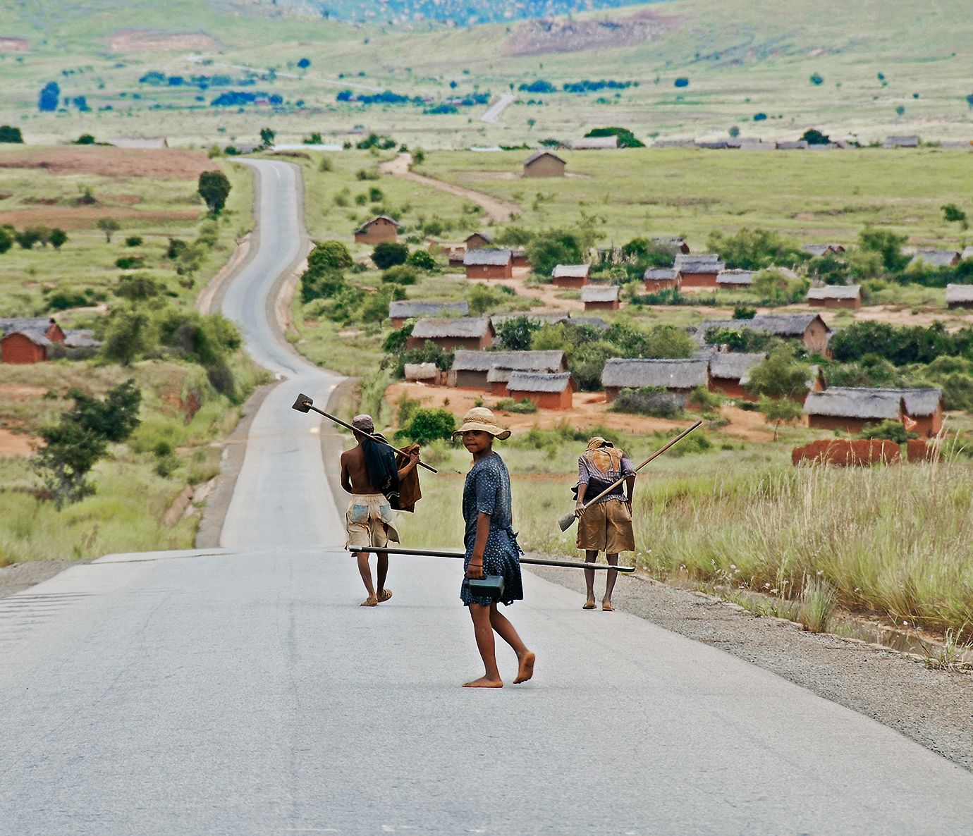 Typisches madagassisches (Bauern-)Dorf im Hochland Madagaskars