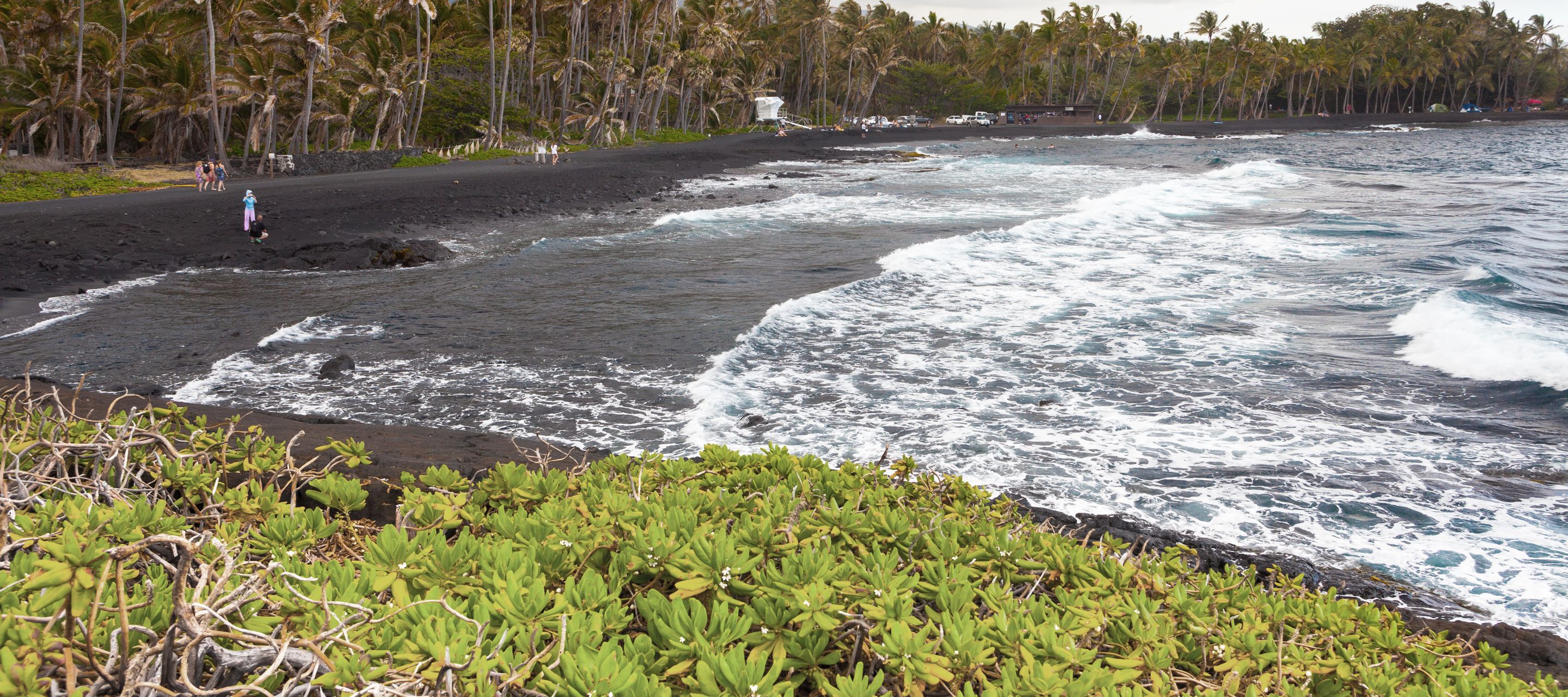 Der Punaluu Black Sand Beach liegt im Süden der Insel und ist einen Halt wert.