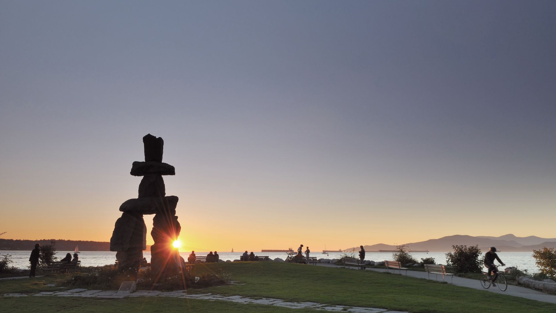Sonnenuntergang bei der English Bay in Vancouver