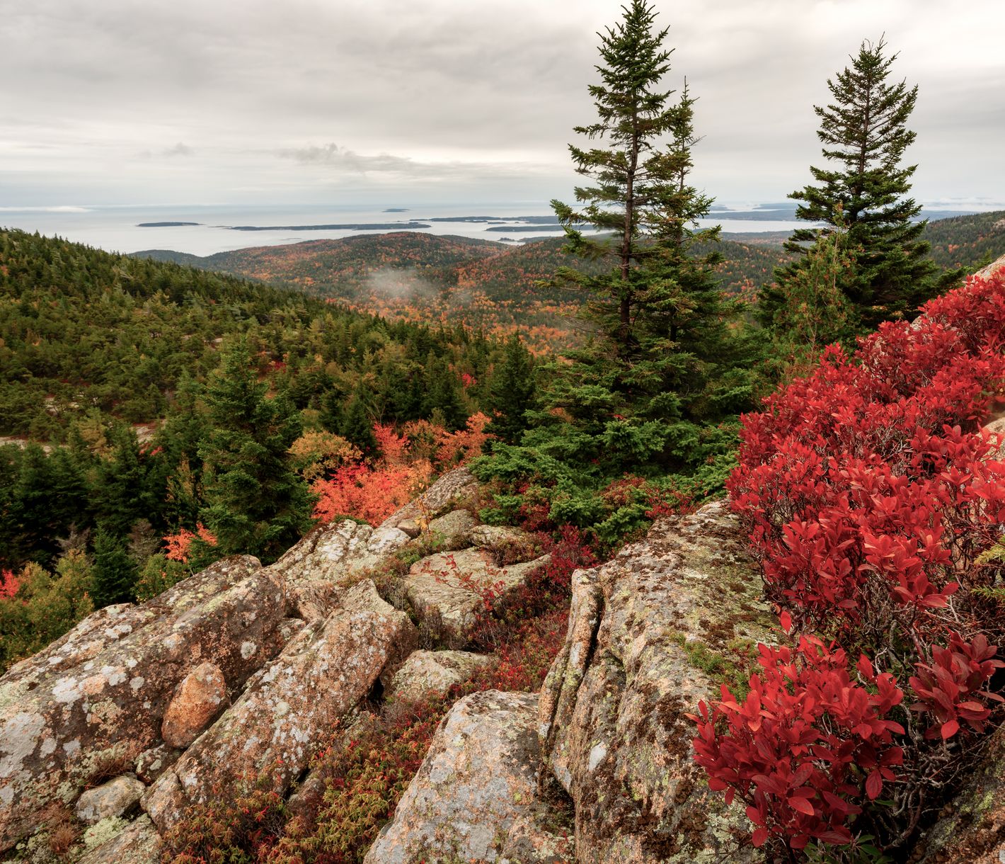 Der Acadia National Park in Maine ist ein beeindruckendes Naturparadies, das sich entlang der felsigen Küste erstreckt und malerische Ausblicke, dichte Wälder und wunderschöne Berglandschaften bietet.