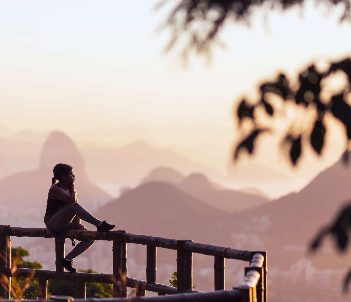 Aussicht auf den Zuckerhut in der Dämmerung