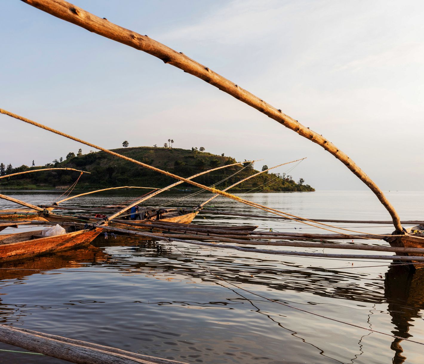 Traditionelles Fischerboot auf dem Kivu-See