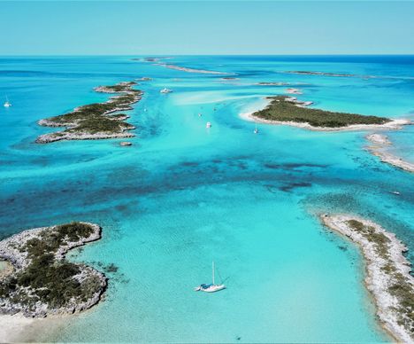 Segelschiff bei Allen Cay Exuma
