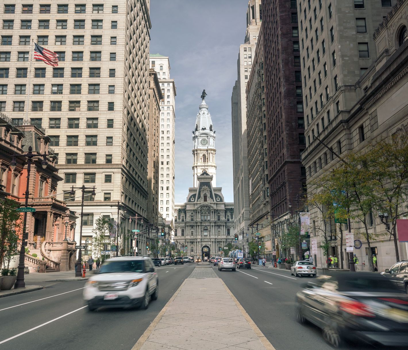 Das Rathaus im Stadtzentrum von Philadelphia ist das grösste kommunale Gebäude der Vereinigten Staaten.