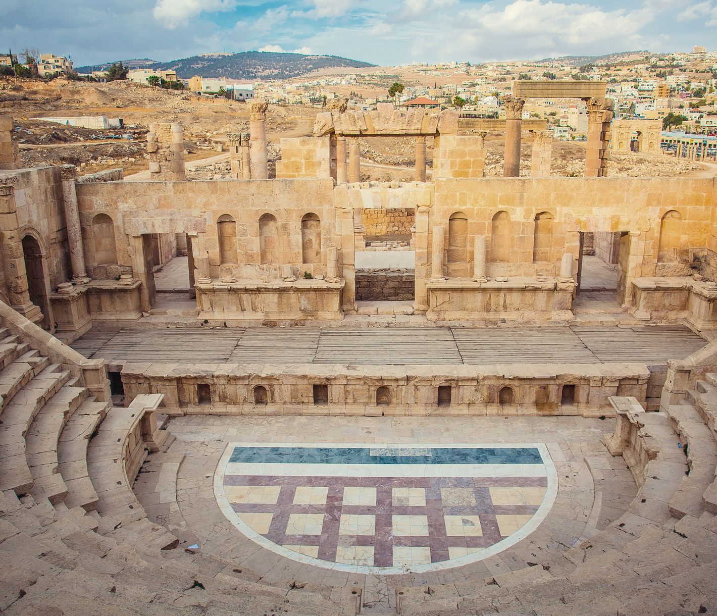 Römisches Theater in antiker Stadt Jerash, Jordanien.
