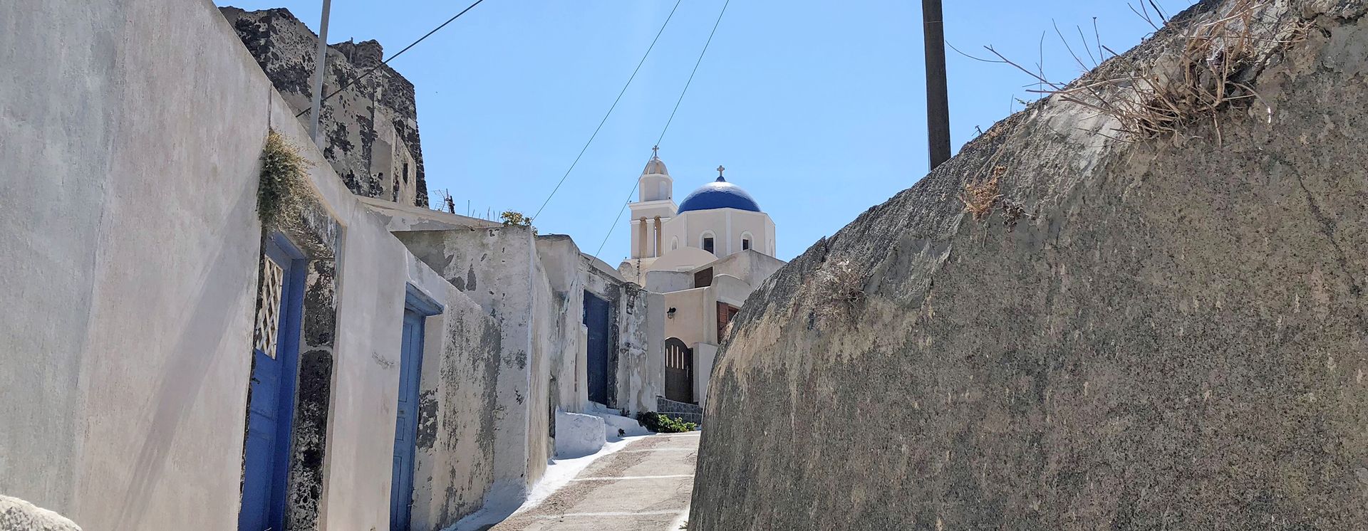 Le sentier à Akrotiri