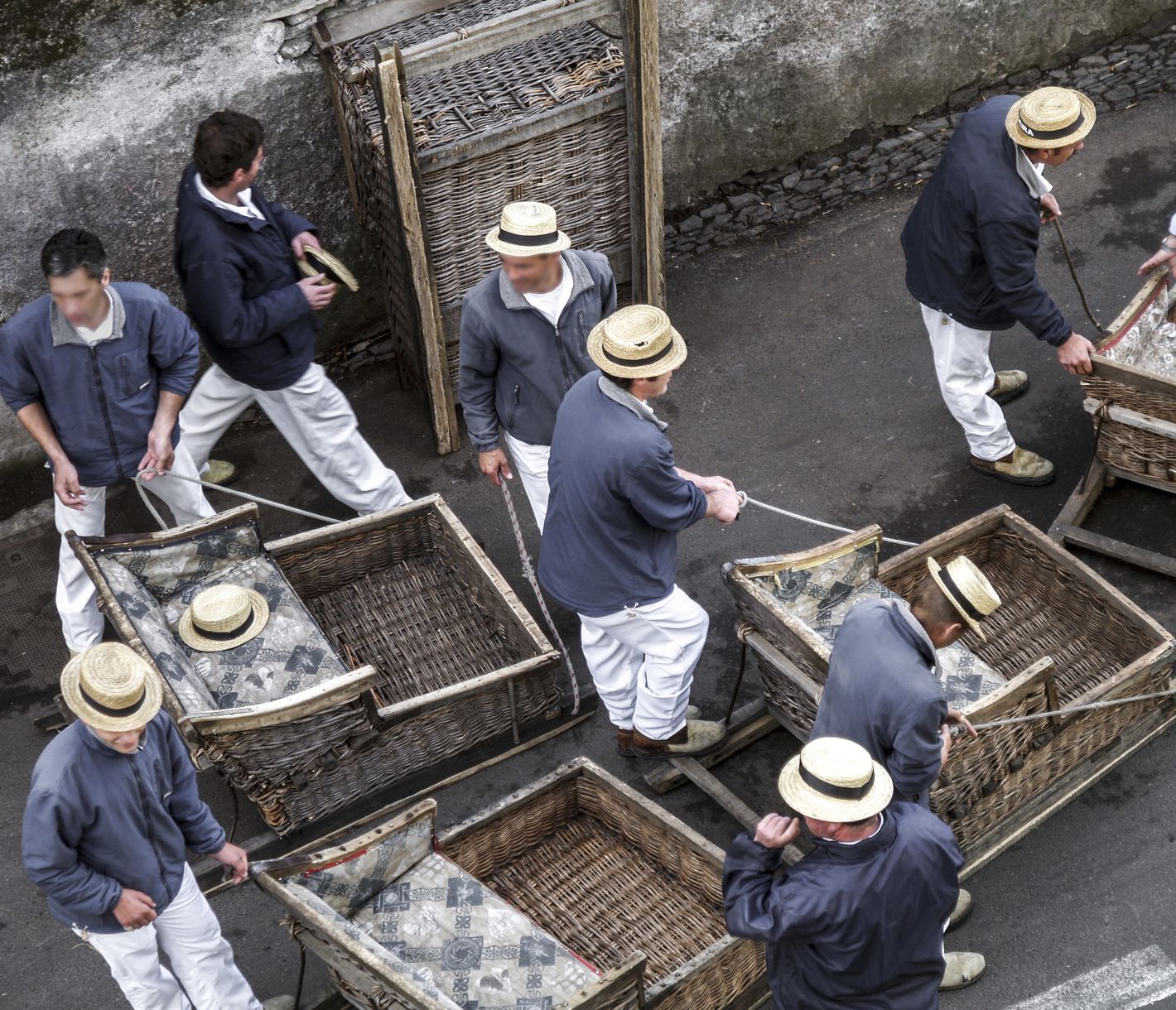 Die traditionellen Korbschlitten von Funchal