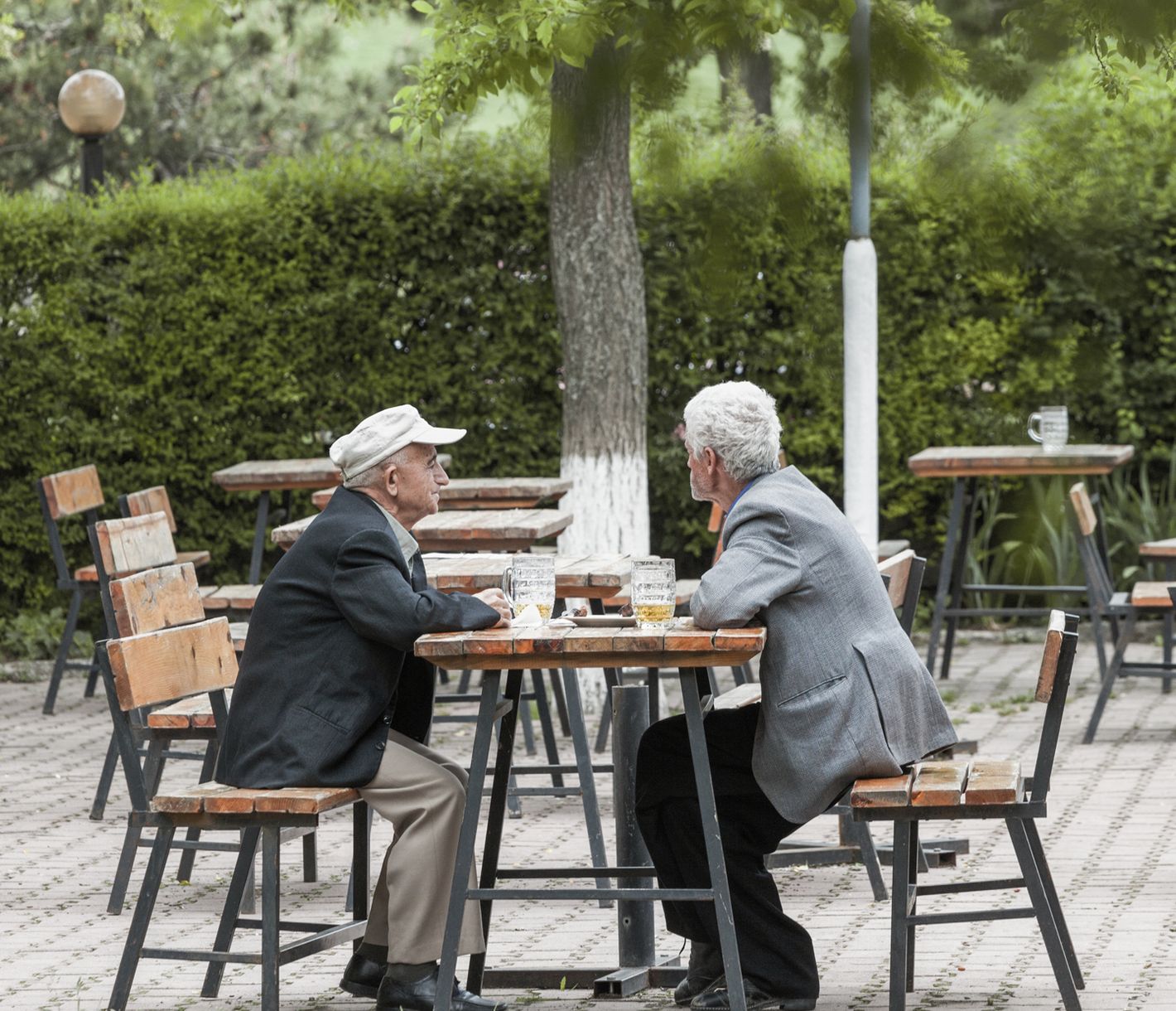 Cour de la brasserie locale de Birra, Korça