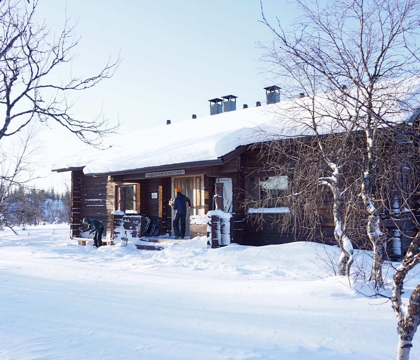 Übernachtung in der Wildnisblockhütte Hannukuru mit Holzheizung