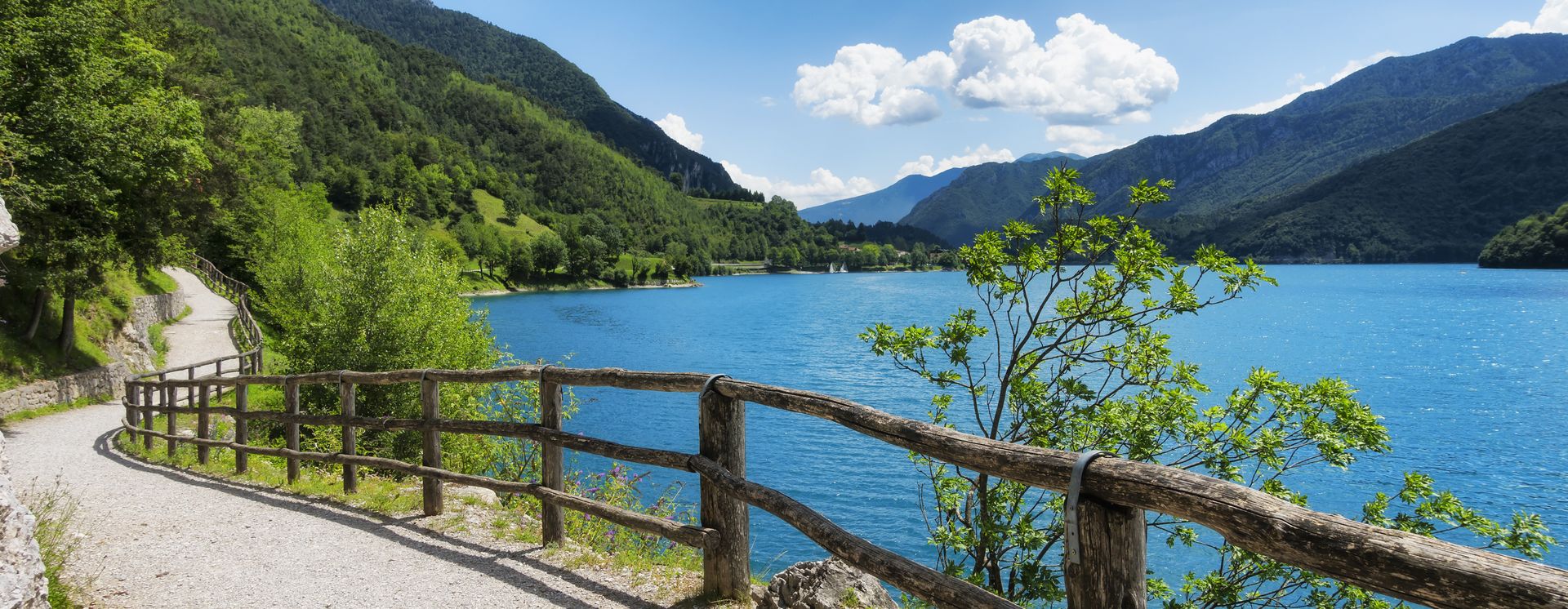 Piste cyclable le long des rives du lac