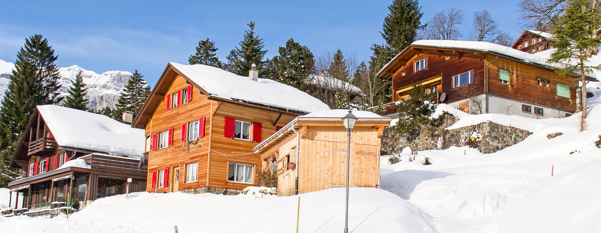 Berghütten im Winter