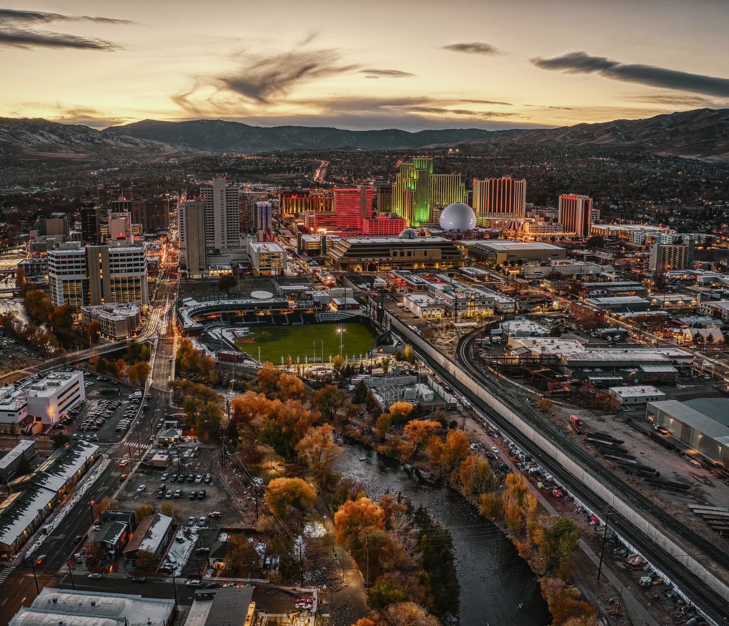 Die bunte Skyline von Reno