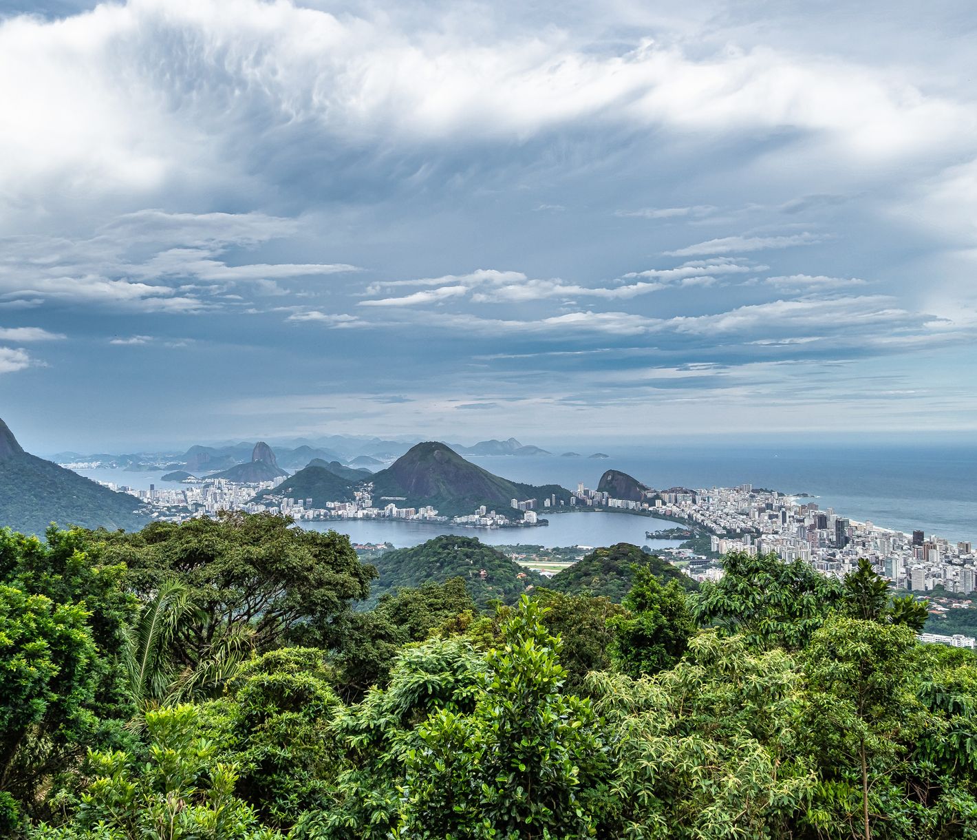 Blick von Vista Chinesa auf Guanabara Bay