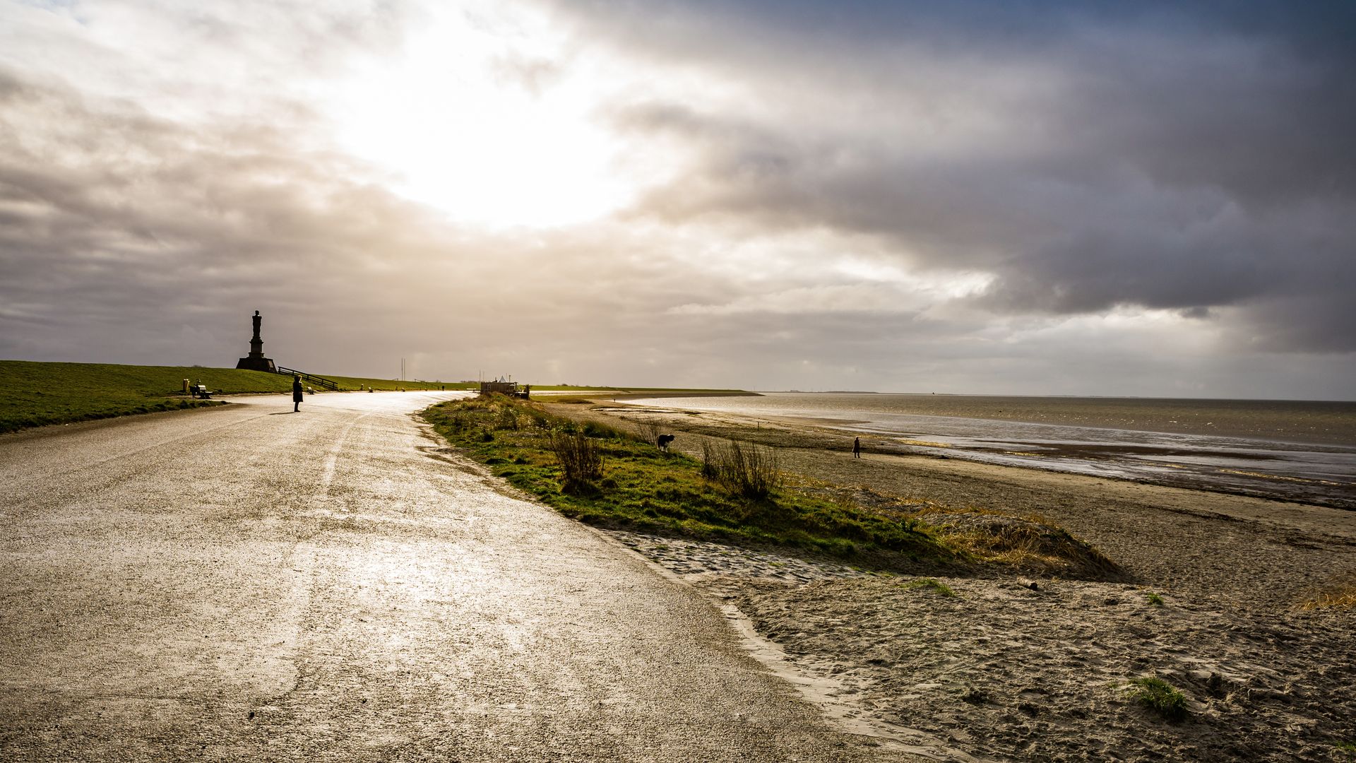Le littoral de la mer des Wadden près de Harlingen, province de Frise