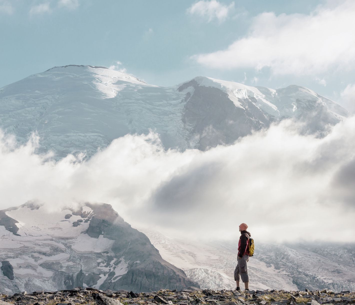 Als aktiver Vulkan ist der Mount Rainier der am stärksten vergletscherte Gipfel in den USA.