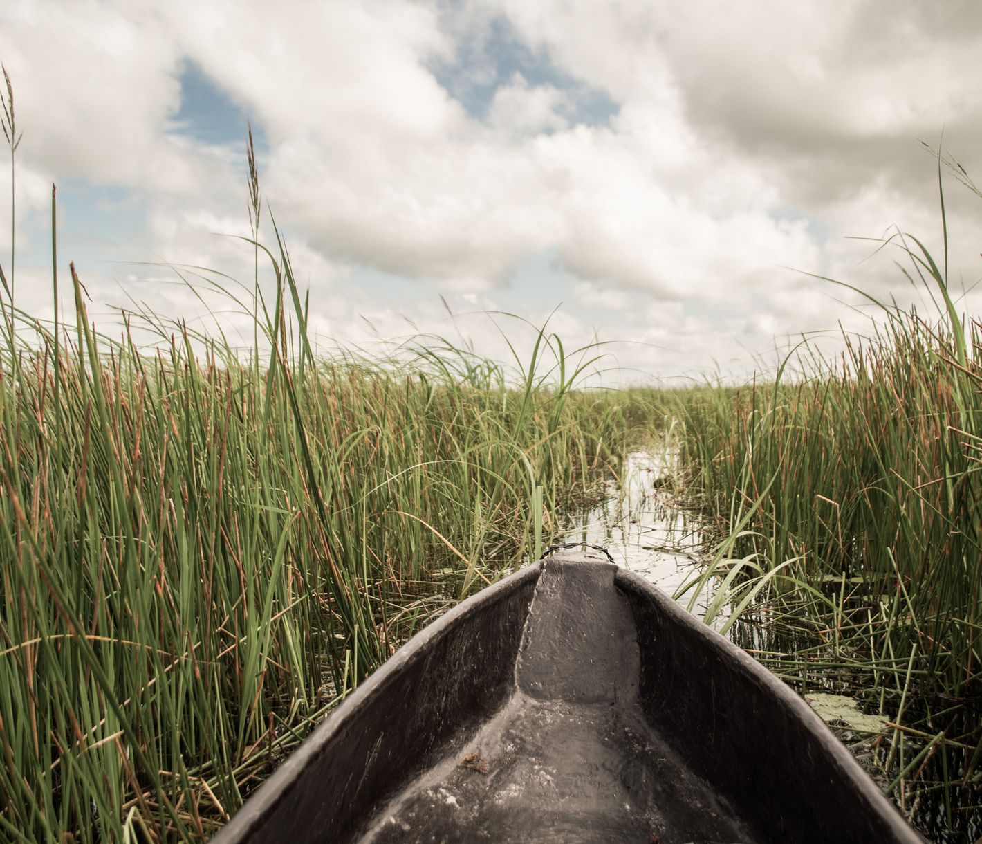 Entspannte Mokoro-Kanutour im Okavango-Delta