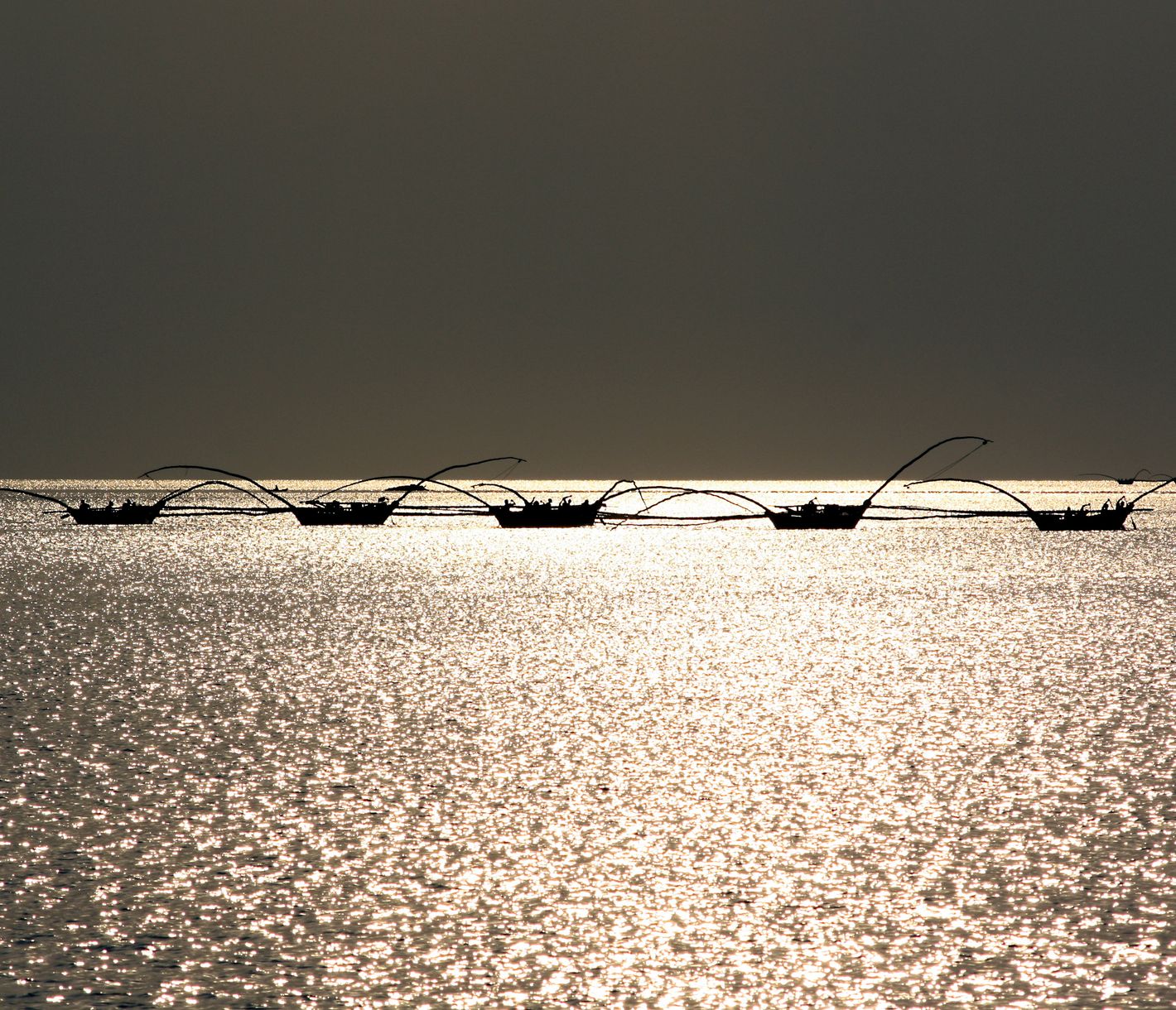 Fischerboote in den Abendstunden bei Gisenyi