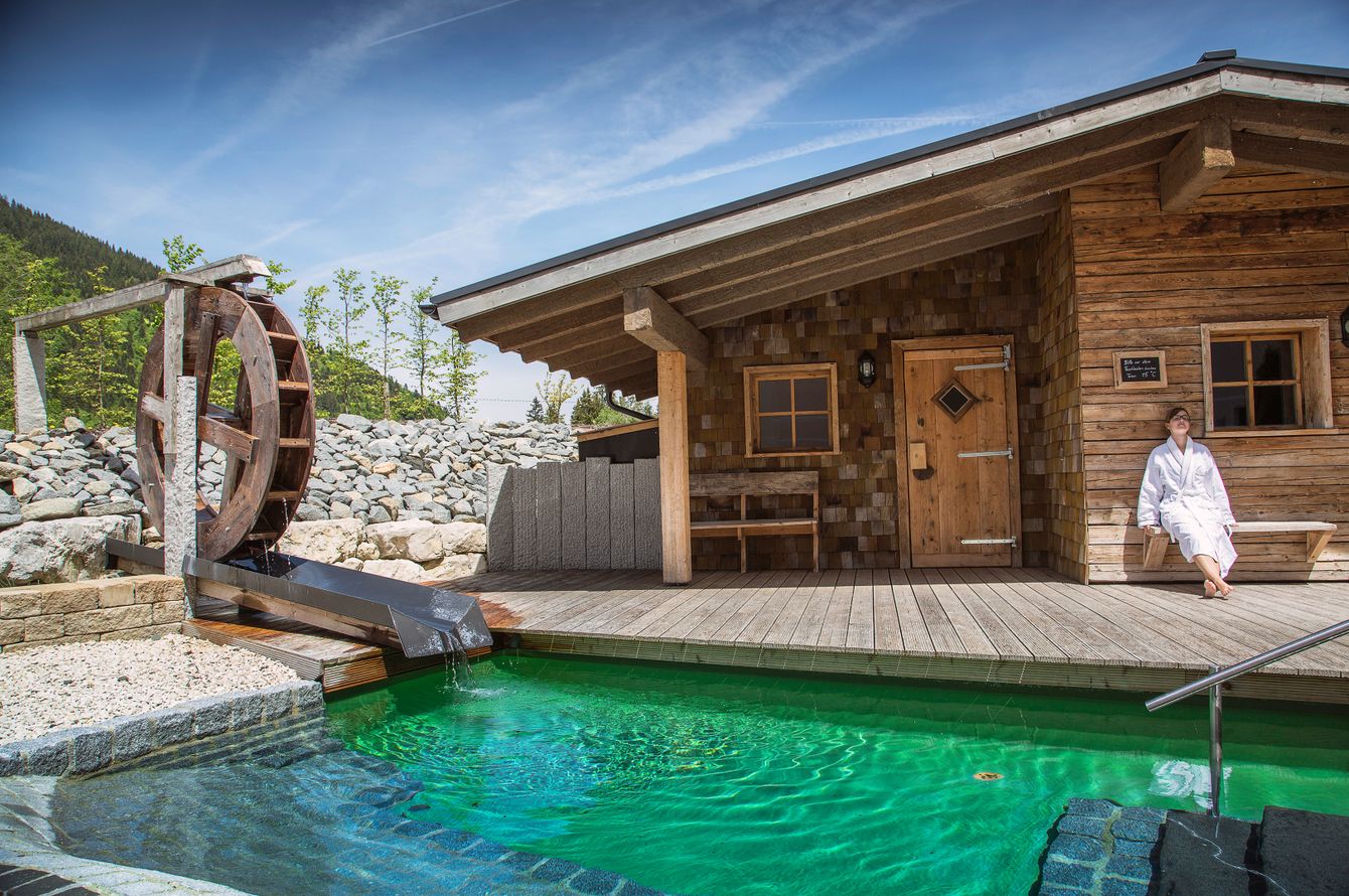 Sauna finlandais avec bassin profond