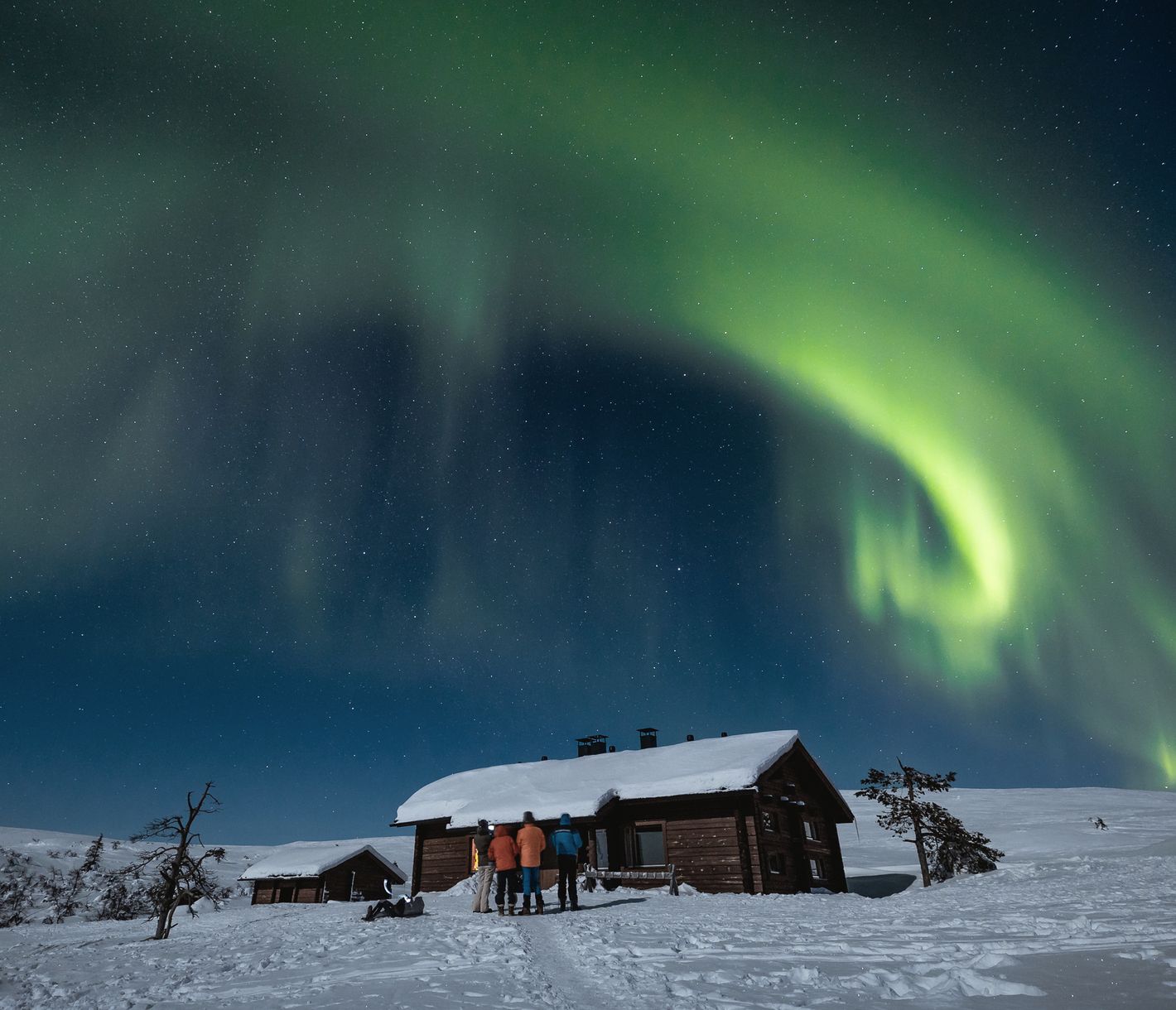 Nordlichter über der Nammalukuru-Hütte