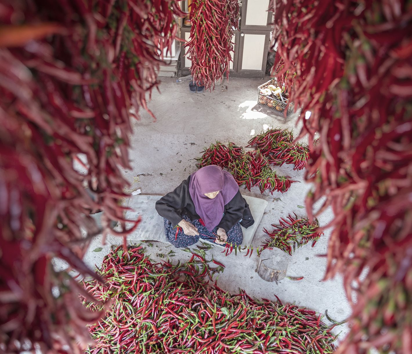 Tourbillon de rouge dans la province de Kayseri, connue pour ses piments Cirgalan