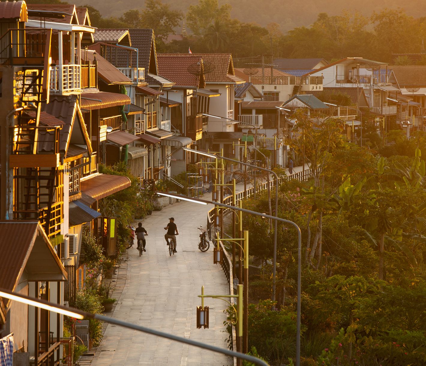 Die alten Holzhäuser von Chiang Khan am Ufer des Mekong sind sehenswert.