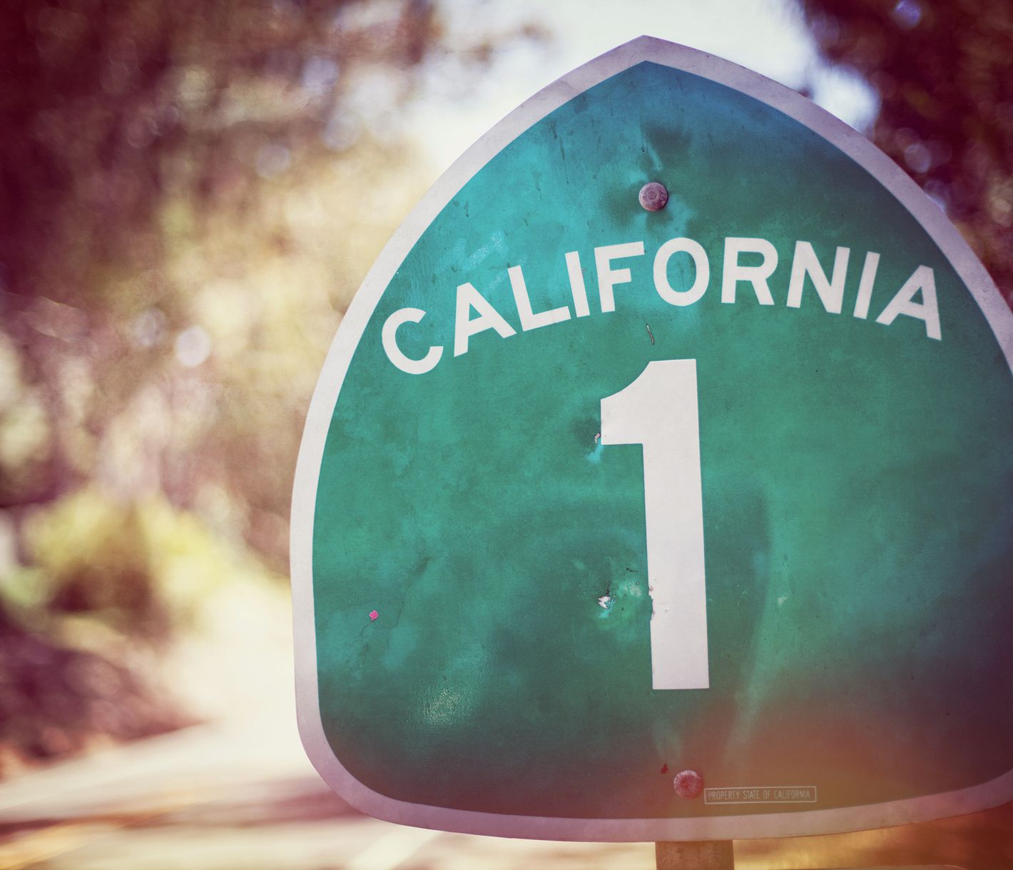 Das berühmte Strassenschild Highway No 1. bezeichnet die gleichnamige Küstenstrasse.