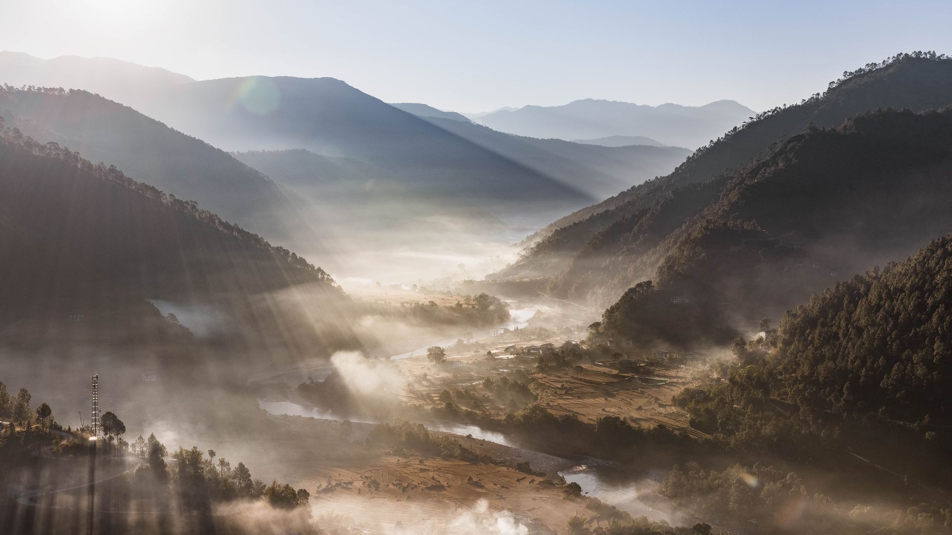 Ausblick auf das Khamsum Tal bei Punakha