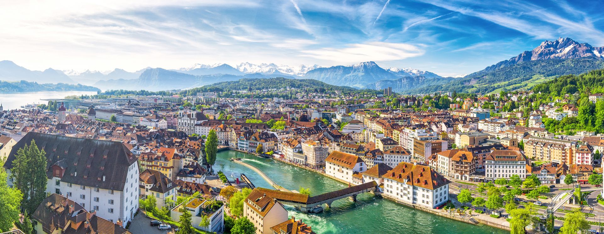 Stadtzentrum von Luzern mit Kapellbrücke