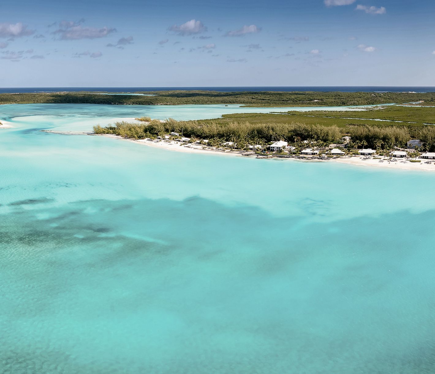 Luftblick auf das Cape Santa Maria Beach Resort auf Long Island