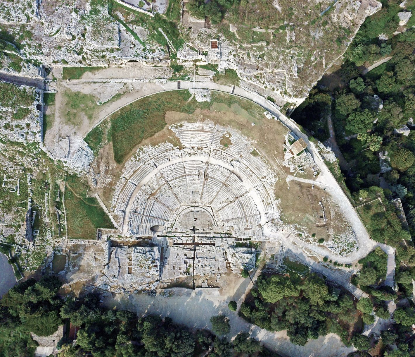 Das antike griechische Theater von Syrakus auf Sizilien
