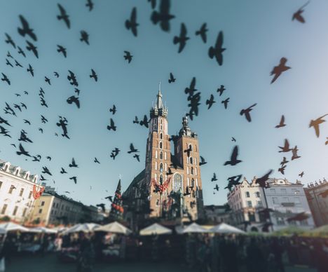 Im Zentrum der Altstadt von Krakau liegt der Marktplatz.