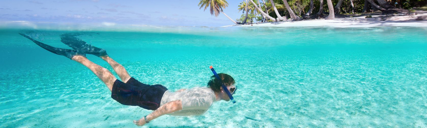Taucher am Sandstrand