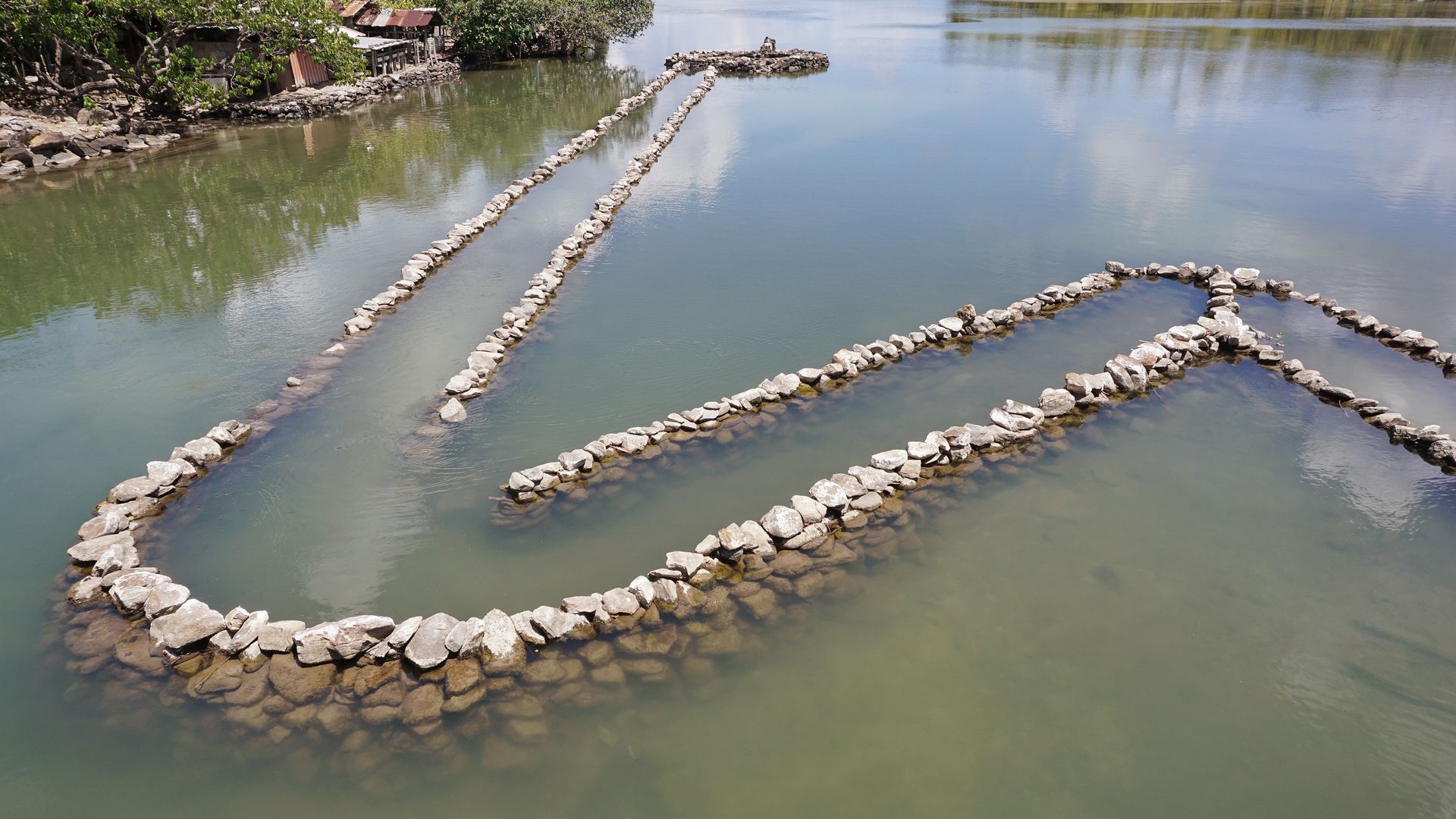 Fischfallen auf Huahine