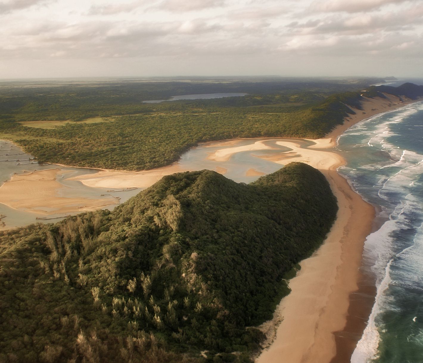 Kosi Bay, Flussdelta aus der Vogelperspektive