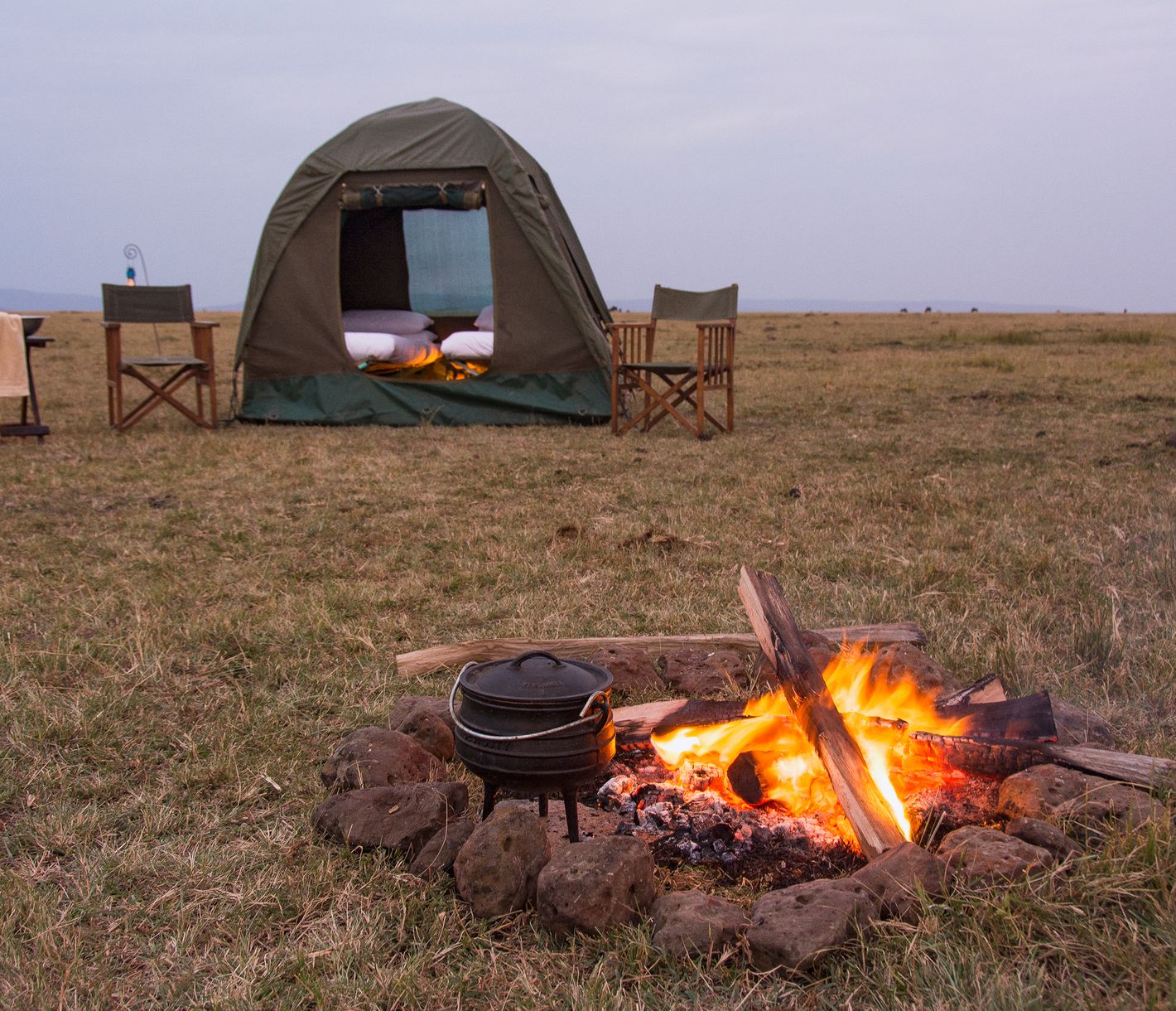 Abendstimmung nach der Fusspirsch beim Übernachtungsort