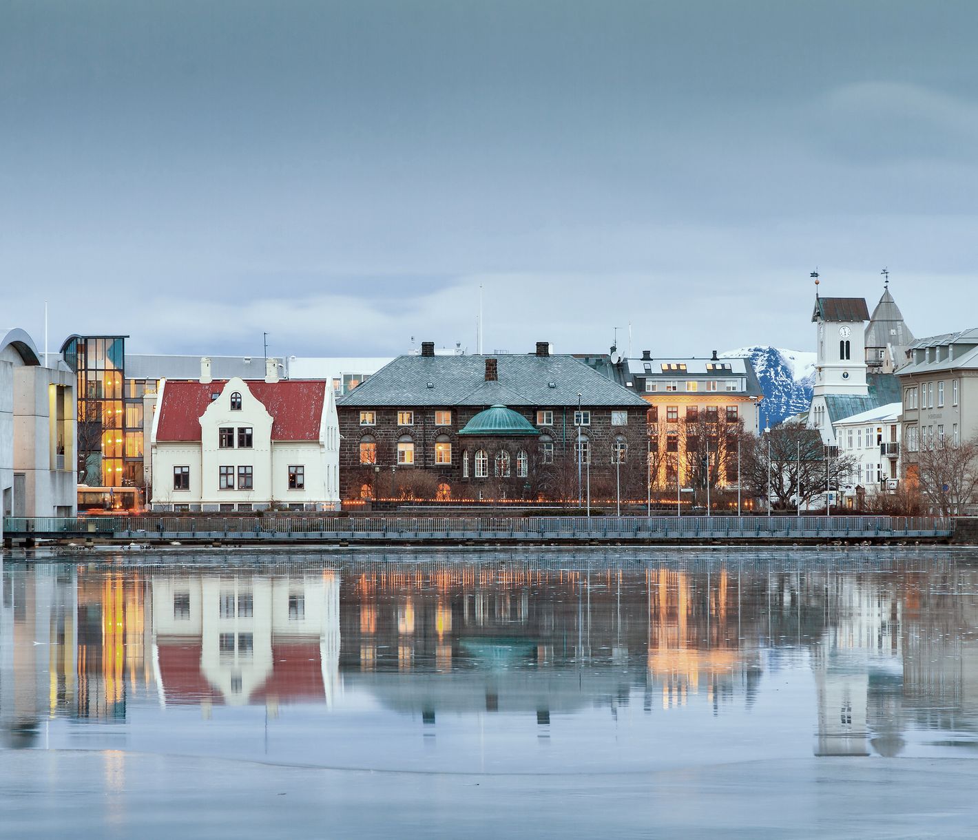 Die blaue Stunde am Ufer des Tjorninsees