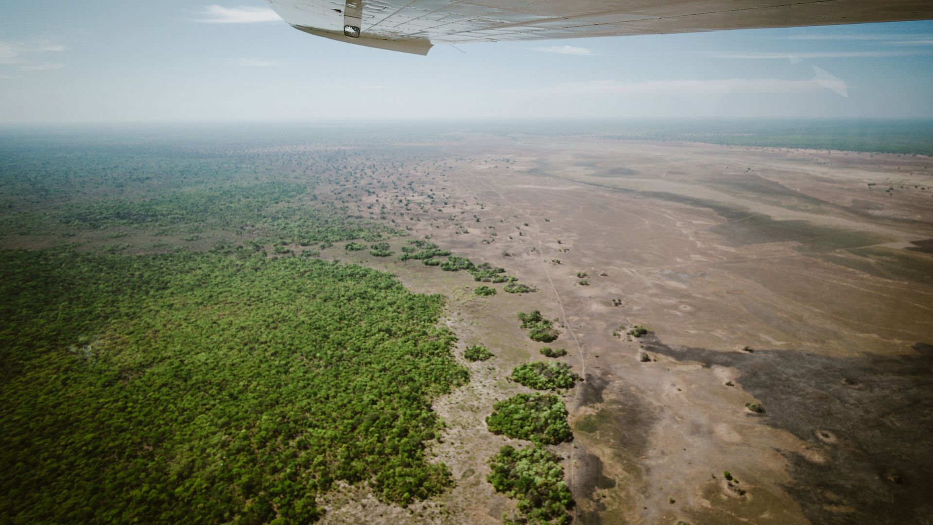 L'immense parc de Kafue vu du ciel