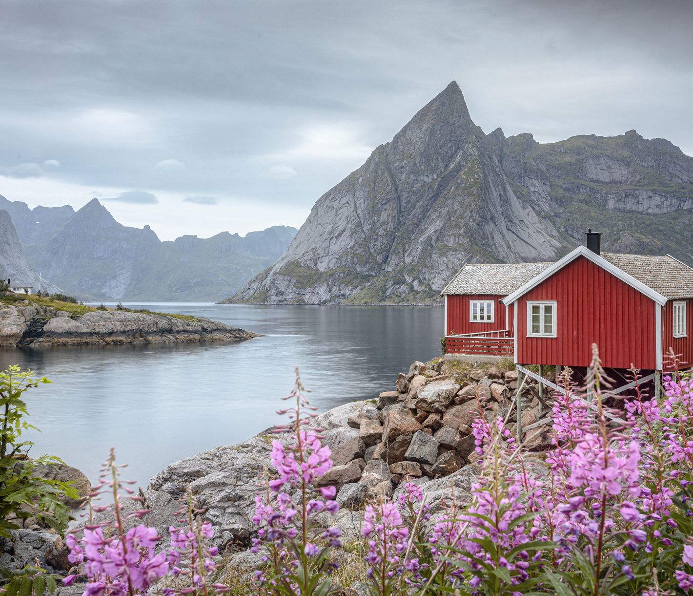 Traditionelle rot-weisse Häuser als klassisches Fotomotiv