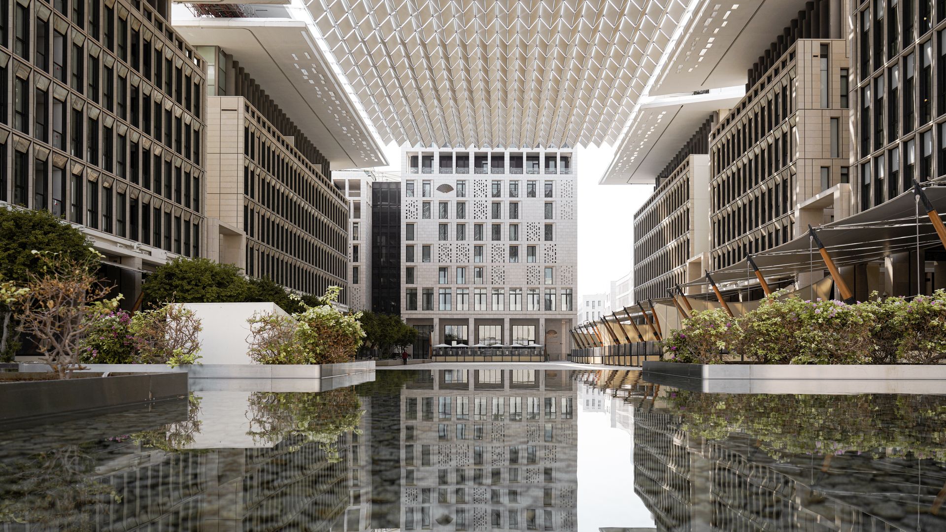 Geometrisches Spektakel im modernen Msheireb Downtown